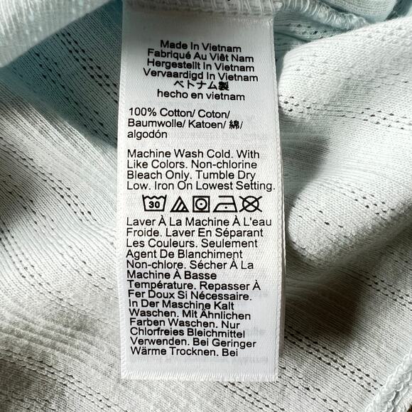 J Crew Pointelle Baby Tee Womens Small OAI Ocean Air Light Blue - Picture 8 of 13